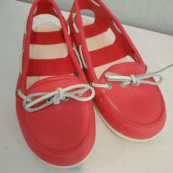 Crocs Womens Pink Round Toe Comfort Ballet Flats S - Picture 1 of 5